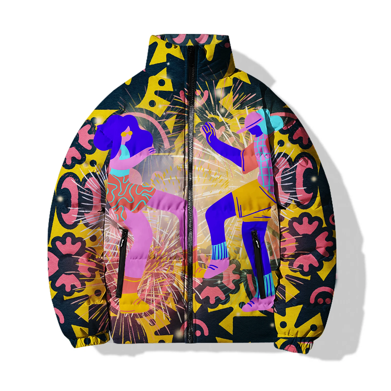 Chaquetas de moda callejera para hombre, abrigos de plumas nuevos y geniales, bonitas parkas, estilo retro pictórico, abrigos cálidos para el frío del invierno para hombre, estilo vintage