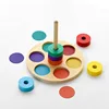 Children Montessori Rainbow Blocks Toy Color Shape Matching Stacking Game Educational Wooden Toy For Toddler Fine Motor Training 3