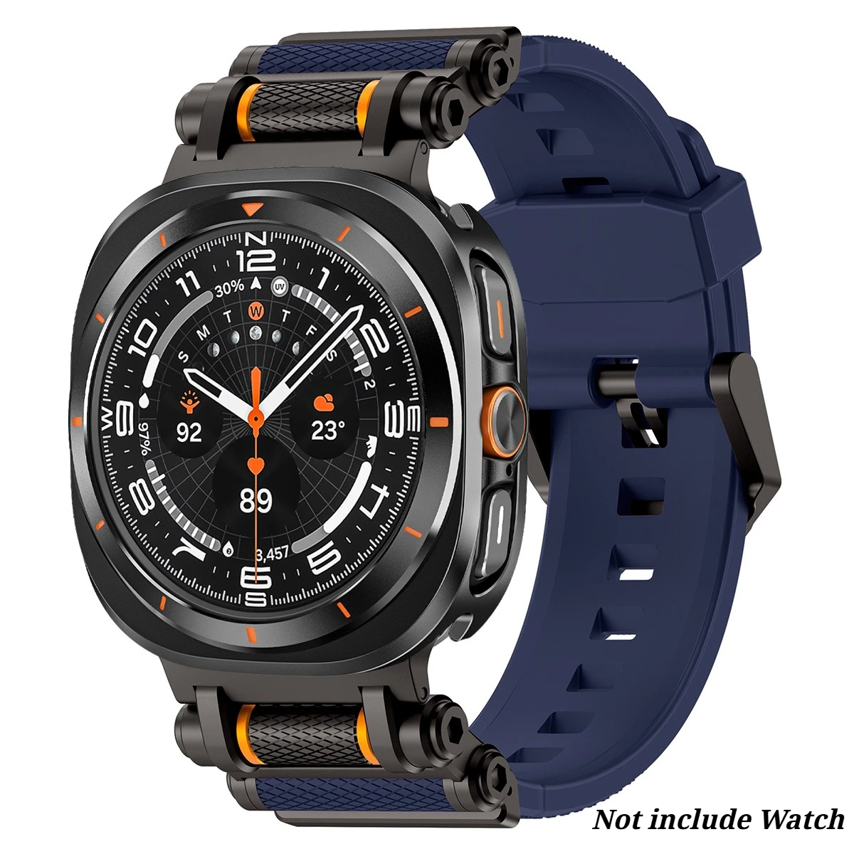 Premium Metal Case with Soft Silicone Strap for Galaxy Watch Ultra - Stylish Smartwatch Accessories