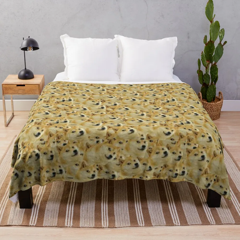 

doge meme Throw Blanket Beach Sleeping Bag Polar Plush Blankets