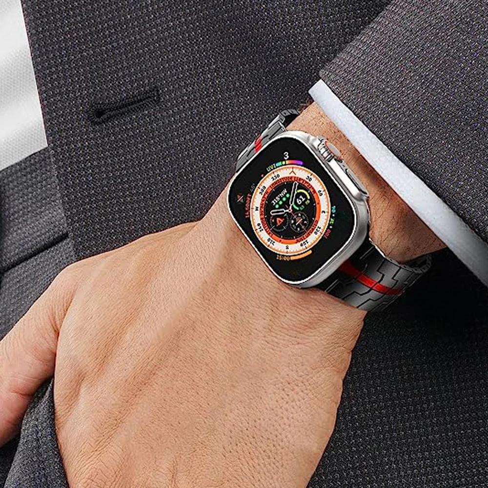 Titanium Orange Stainless Steel Bracelet for Smartwatch - Bold and Stylish Strap