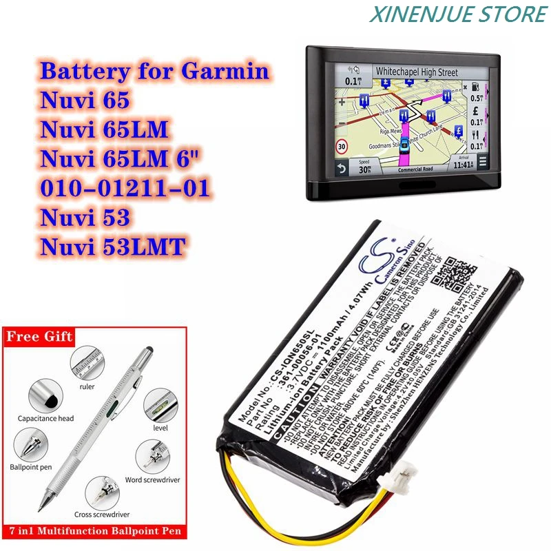 Gps Navigator Battery 3.7v/1100mah 3610005601 For Garmin 0100121101