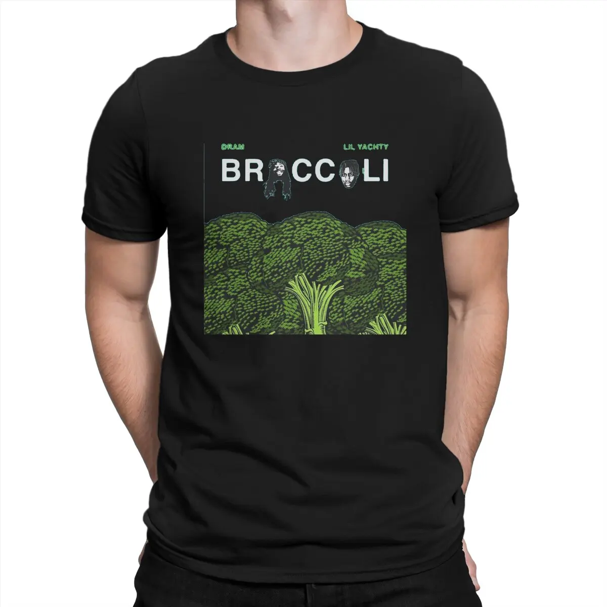 

Men's T-Shirts Broccoli Music Novelty Pure Cotton Tee Shirt Short Sleeve Lil Yachty Singer T Shirt Round Neck Clothes Gift Idea