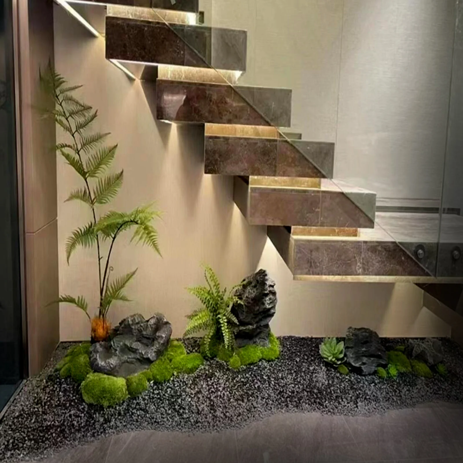 48cm (19 Zoll) Künstliche Farnblätter Persisches Gras Pflanzenwand-Zubehör Begrünungsmaterialien DIY-Landschaftsgestaltung Heim- und Bürodekoration – Detail 10
