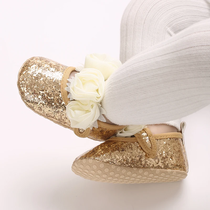Cute Flowers Baby Girl Princess Shoes 0-1 Year Casual Anti-Slip Bow Sneakers Spring Toddler Soft Soled First Walkers 0-18 Months 6