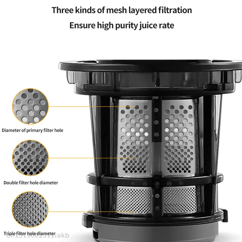 Large Caliber Slow Juicer Screw Cold Press Extractor Slag Juice Separation Filter-Free Easy Wash Electric Fruit Juicer Machine 6