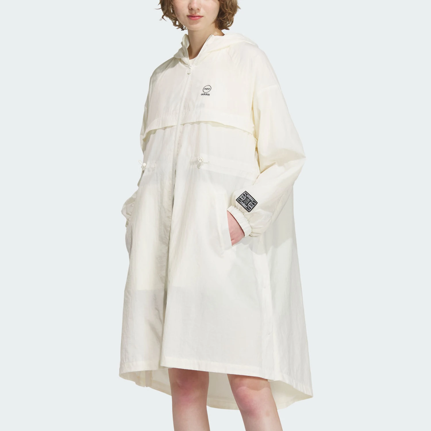 Adidas officiel véritable nouveau NEO femmes à capuche Simple ample Long manteau IK7648 1 Adidas officiel véritable nouveau NEO femmes à capuche Simple ample Long manteau IK7648 1