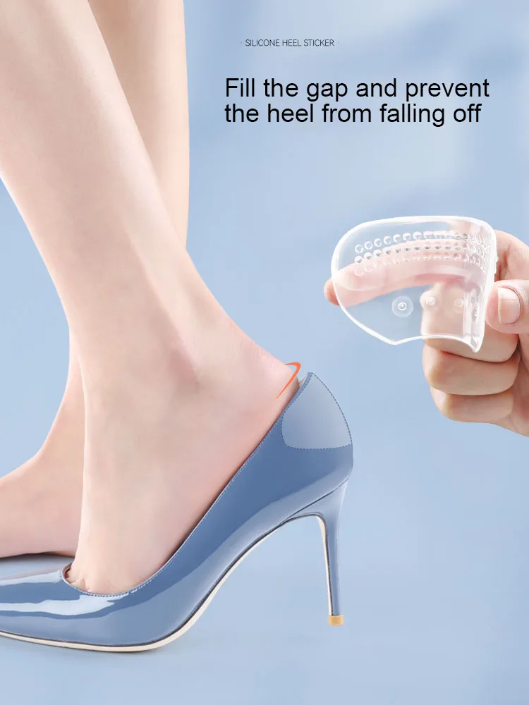 Shoe insoles silicone high heels heel sticker protector sneakers gel inserts heel cups anti-slip adjust size foot pad
