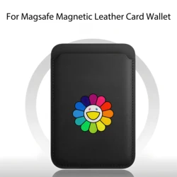 Colorful Sunflower Magnetic Leather Wallet Card Holder (HE - ZXKB - KB583)