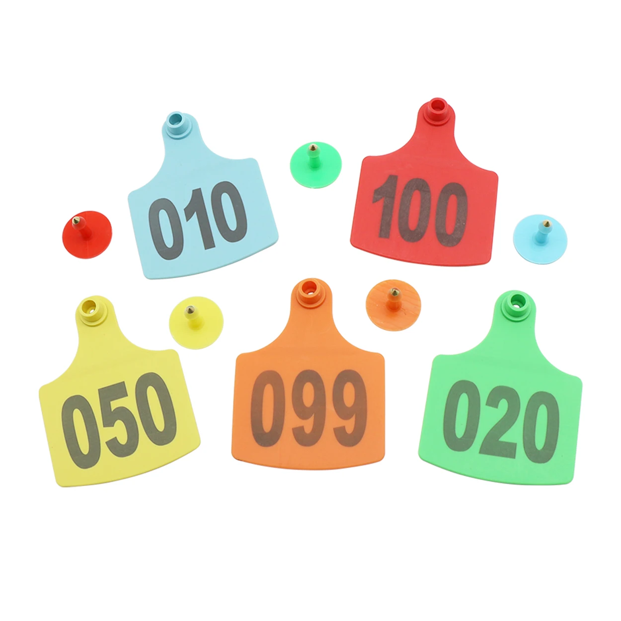 

100 шт., бирка для ушей крупного рогатого скота, свиньи, с цифровым лазерным набором, серьги с медной головкой, идентификационная карта для сельскохозяйственных животных