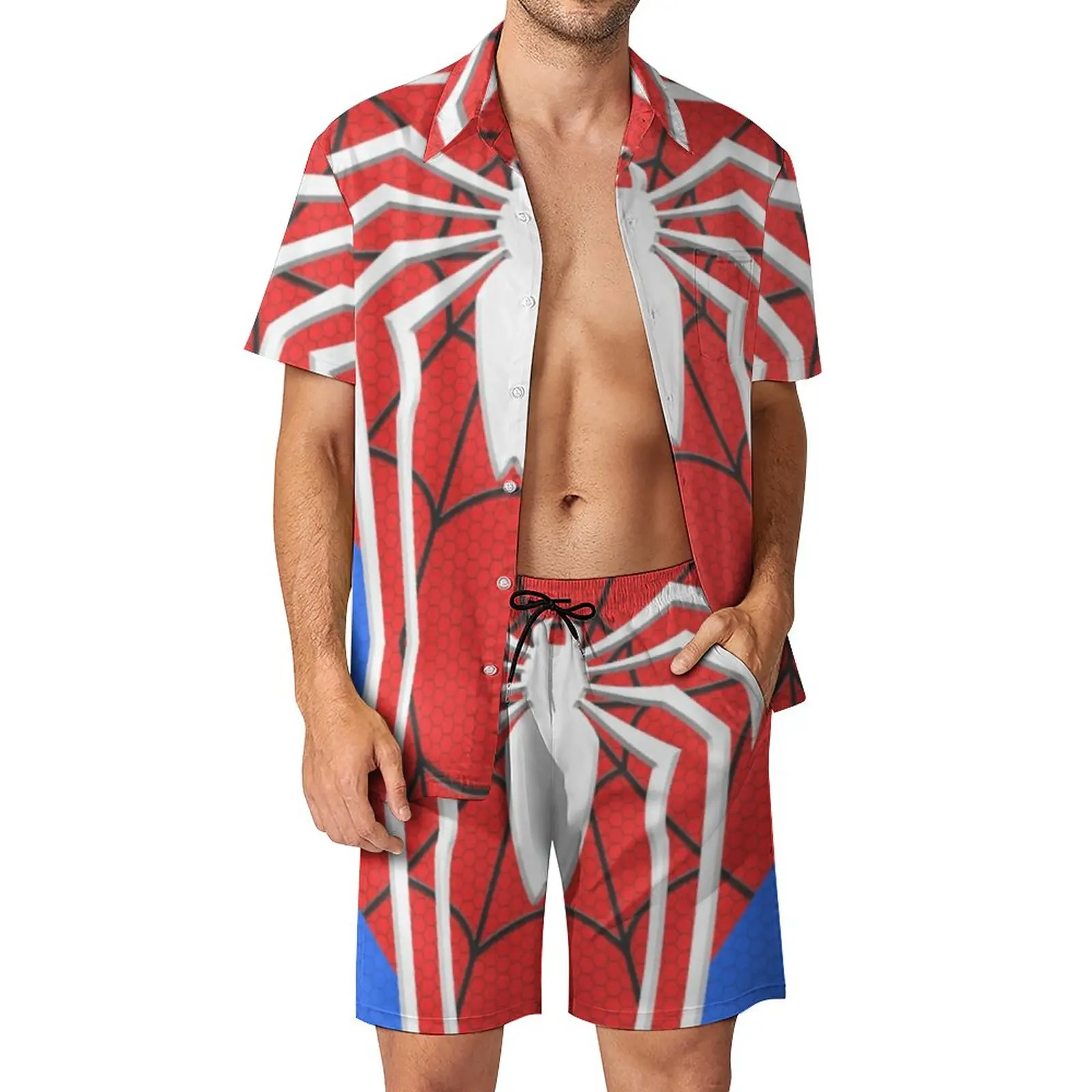 

Amazing Spider Men's Beach Suit Premium 2 Pieces Suit Vintage Leisure Eur Size