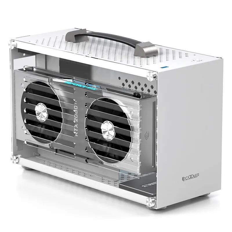 Pccooler i100 2I110 ITX MINI Small Case All Aluminum Suitcase Portable HTPC Desktop Computer Empty Chassis PC Gaming Case