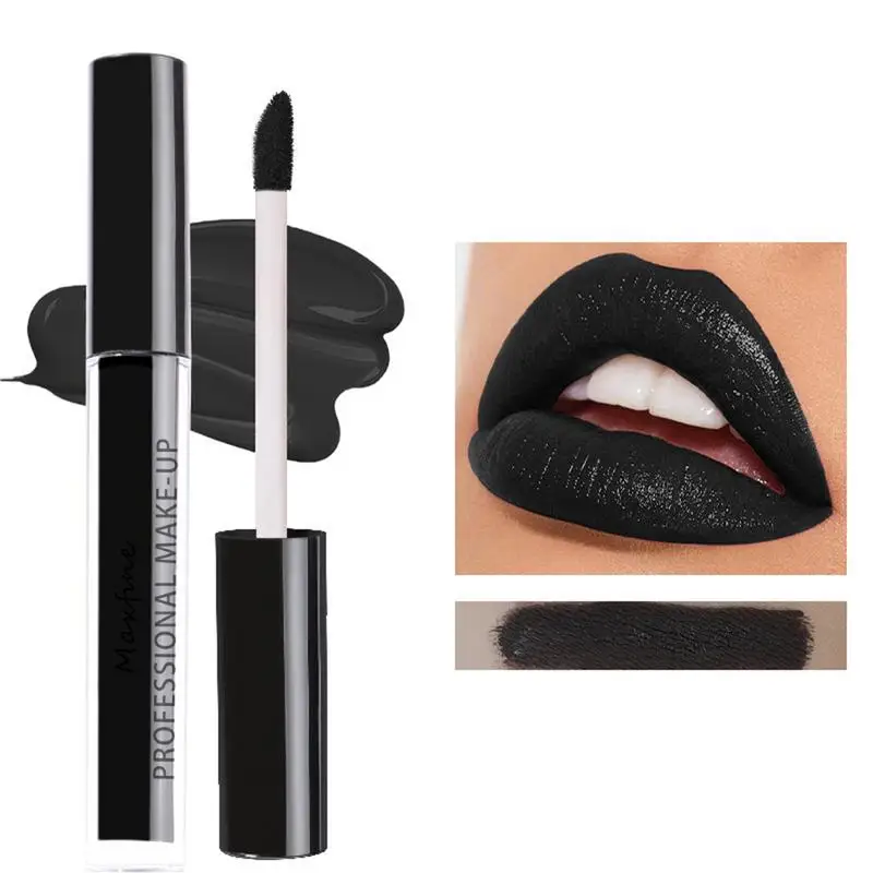 Lip Gloss Lip Makeup 1pcs Halloween Lipgloss Waterproof Sexy White Black Lip Gloss Halloween lipstick Lip Makeup Tool Korean Cosmetics