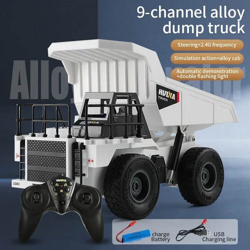 Huina Rc Dumper Excavator 1/24 Rc Truck 9Ch Remote Control Engineering Cars Trucks Crawler Truck Construction Toys for Boys Gift 4