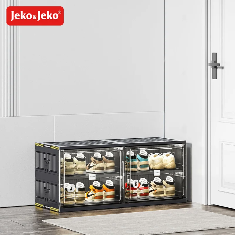 Jeko&Jeko Labor-Saving Installation-Free Plastic Material Foldable Shoe Cabinet