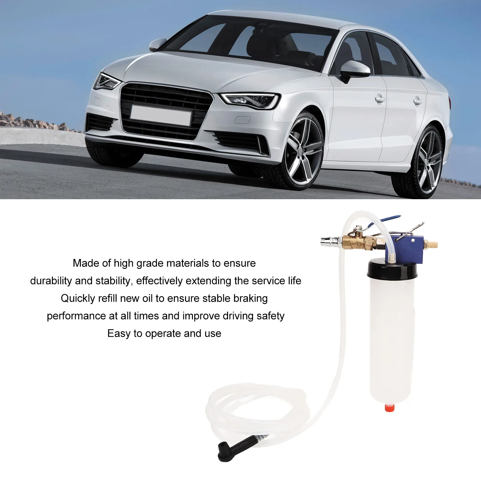 Pneumatic Brake Fluid Change Tool Highly Efficient Reliable Easy Use Power Steering Oil Change Replacement Tool for Car Motor