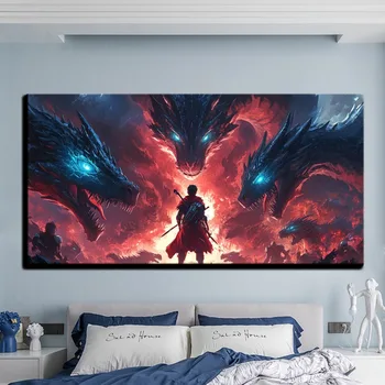 Dragon Warrior Picture in a Pine Solid Wood Frame 4