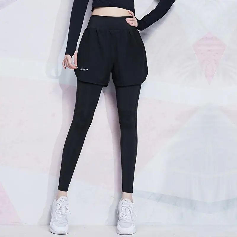 Women's High-Waist Booty Lifting Leggings - Fake Two Pieces Yoga Pants with Stretch, Quick-Dry & Street-to-Gym Trainning Pants 4