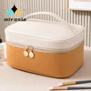 MIROSIE-Large Capacity Makeup Organizer with Separate Compartments, Stylish Multi-functional PU Travel Toiletry Bag, Makeup Bag 5