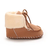 5Colors Autumn Winter Boots Baby Girl Boys Winter Warm Shoes Solid Fashion Toddler Lace First Walkers Kid Shoes 0-18M 5