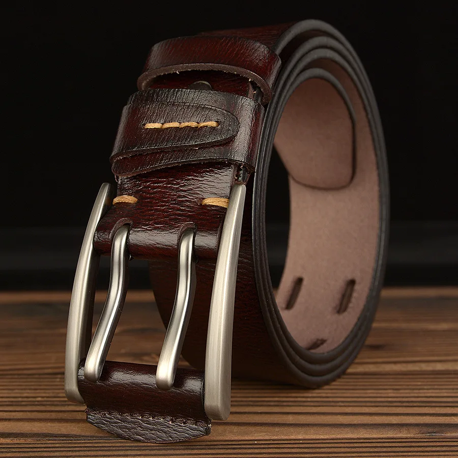 

High Quality Men’s Two Pin Design Alloy Buckle Split Leather Belt,Fashion Cow Leather Belt,Jeans&Casual Pants Accessories Must;