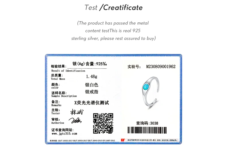 MODIAN 925 Sterling Silver Minimalist Round Shining Opal Opening Ring Trendy Adjustable Smooth Rings For Women Fine Jewelry Gift