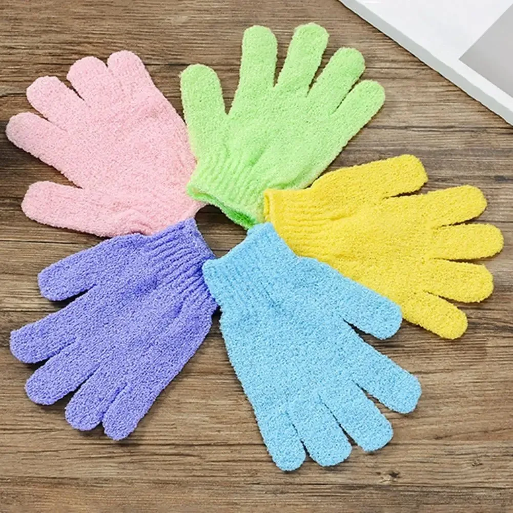 2pcs Shower Bath Gloves Exfoliating Wash Skin Spa Massage Scrub Body Scrubber Glove 2