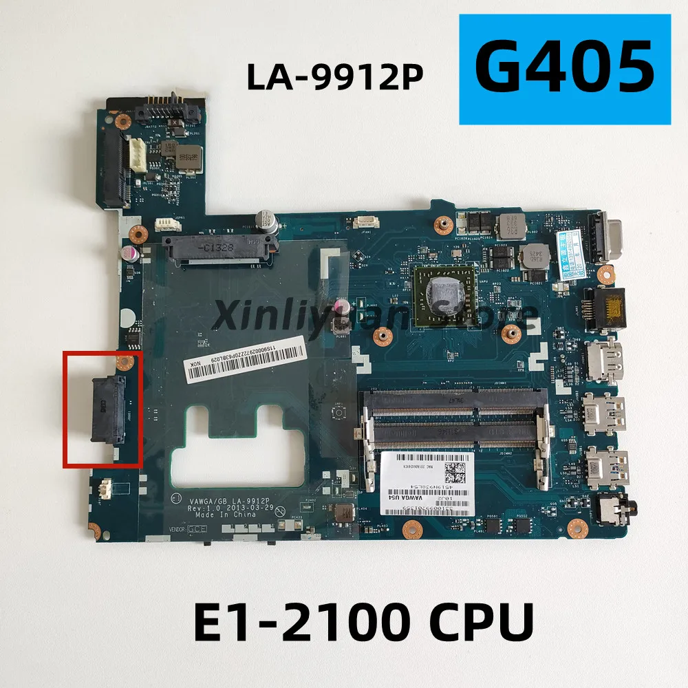 Laptop Mainboard para Lenovo G405 Vawga gb La-9912p E12100 Cpu 100 Testado