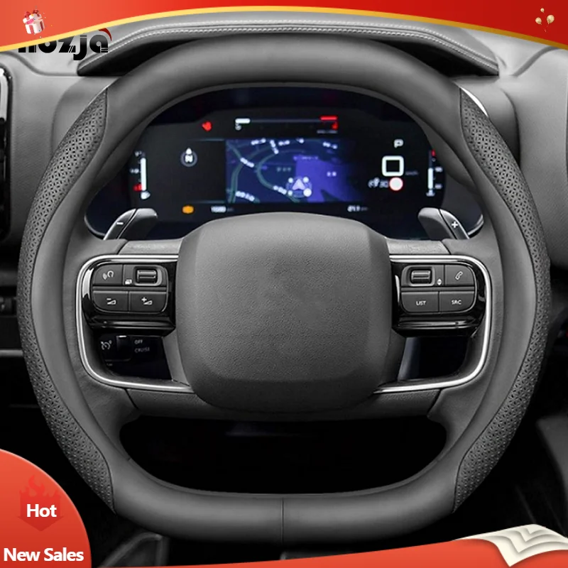 Premium Leather Breathable Non-Slip Steering Wheel Cover - Car Styling Auto Accessory