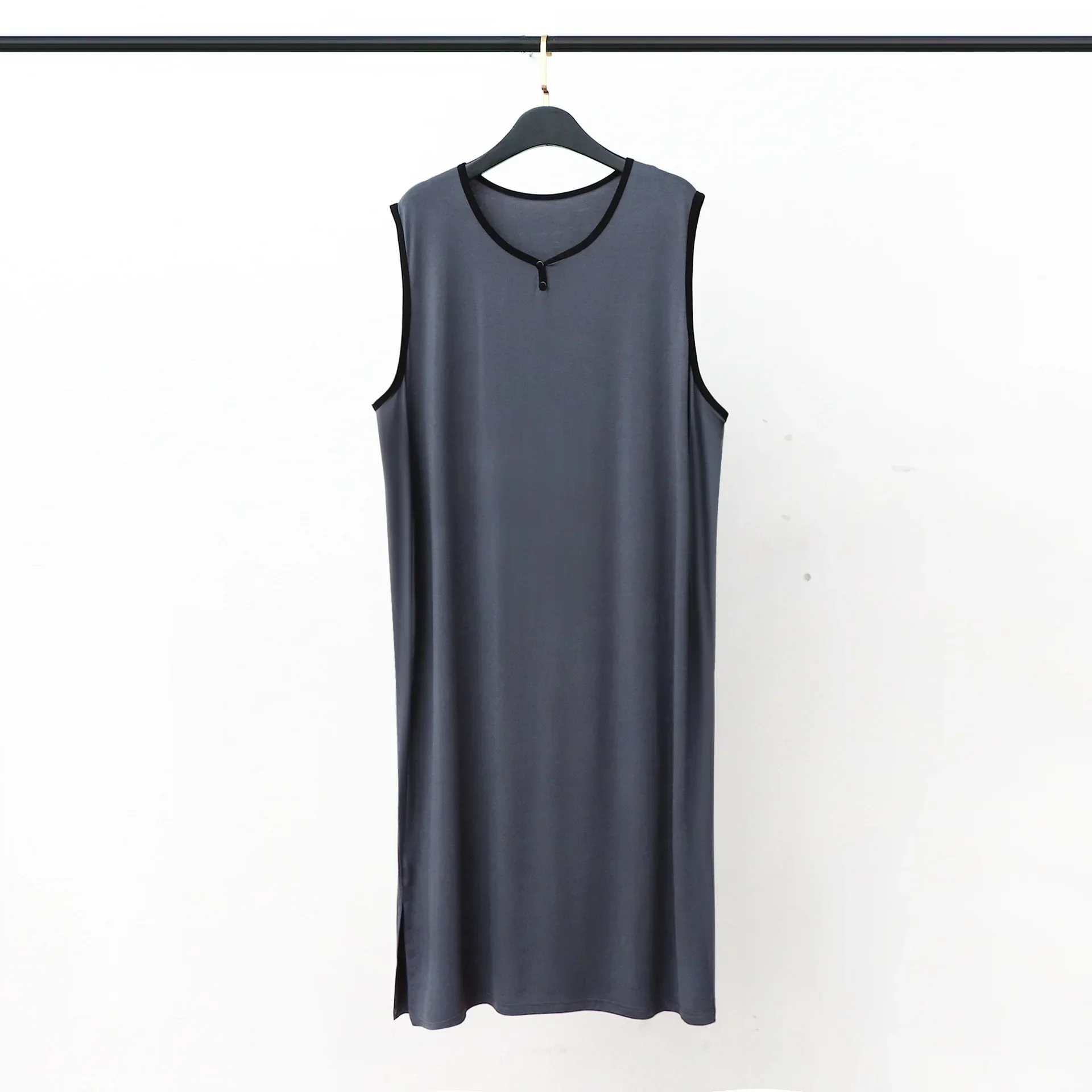 모달 남성 잠옷 잠옷 남성 긴 조끼 드레스 캐주얼 루즈 대형 Homewear 남성용 여름 얇은 목욕 가운 잠옷