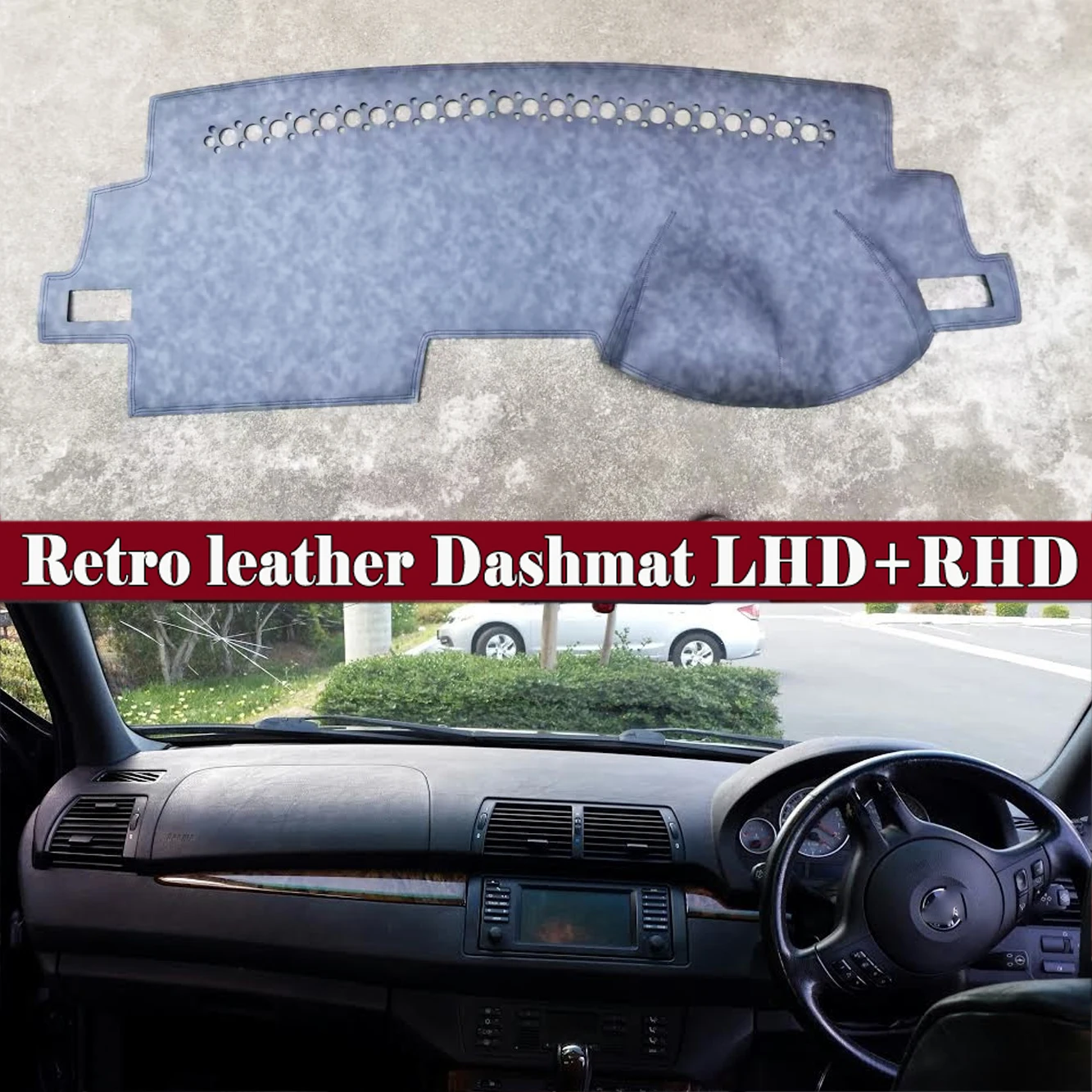 

For BMW X5 E53 1999 - 2006 2000 2001 2002 Dashmat Dashboard Leather Cover Suede Dash Mat Pad Sunshade Accessories Nonslip Auto