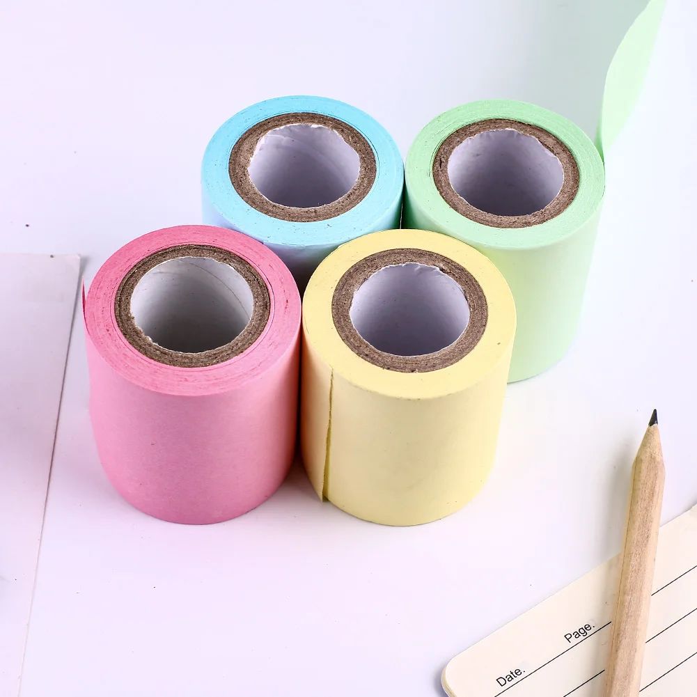 Creative Self-Adhesive Memo Pad Roll Tape Dispenser Sticky Notes Post Notepad Aesthetic Stationery Planner Index Tab