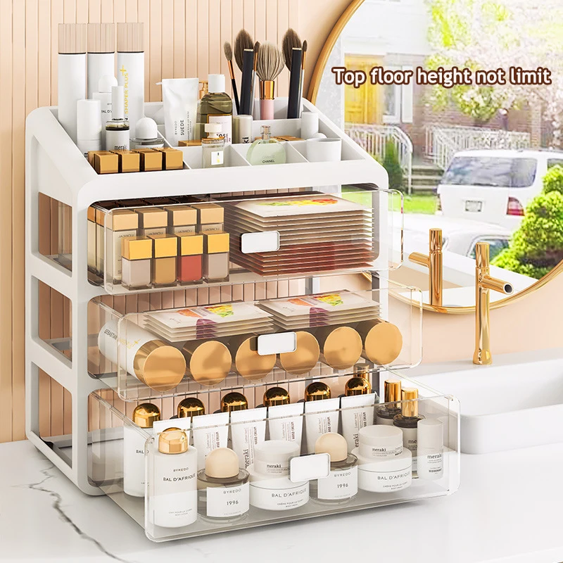 Luxury Makeup Organizer Drawer Type Jewelry Container Cosmetic Storage Box Makeup Case Brush Lipstick Holder Skincare Desktop 3