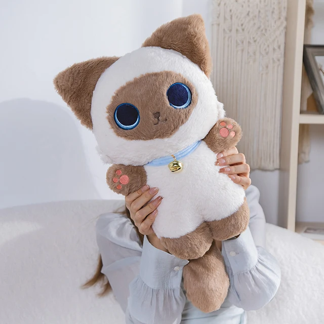 Peluche chat siamois, chat de dessin animé, grands yeux, chaton – Image 3
