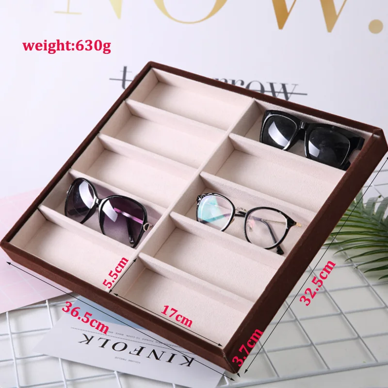 Newly Colors 4/6/10/12Grids Sunglasses Storage Box Sunglasses Case Glasses Display Props Jewelry Organizer Tray Fashion Display
