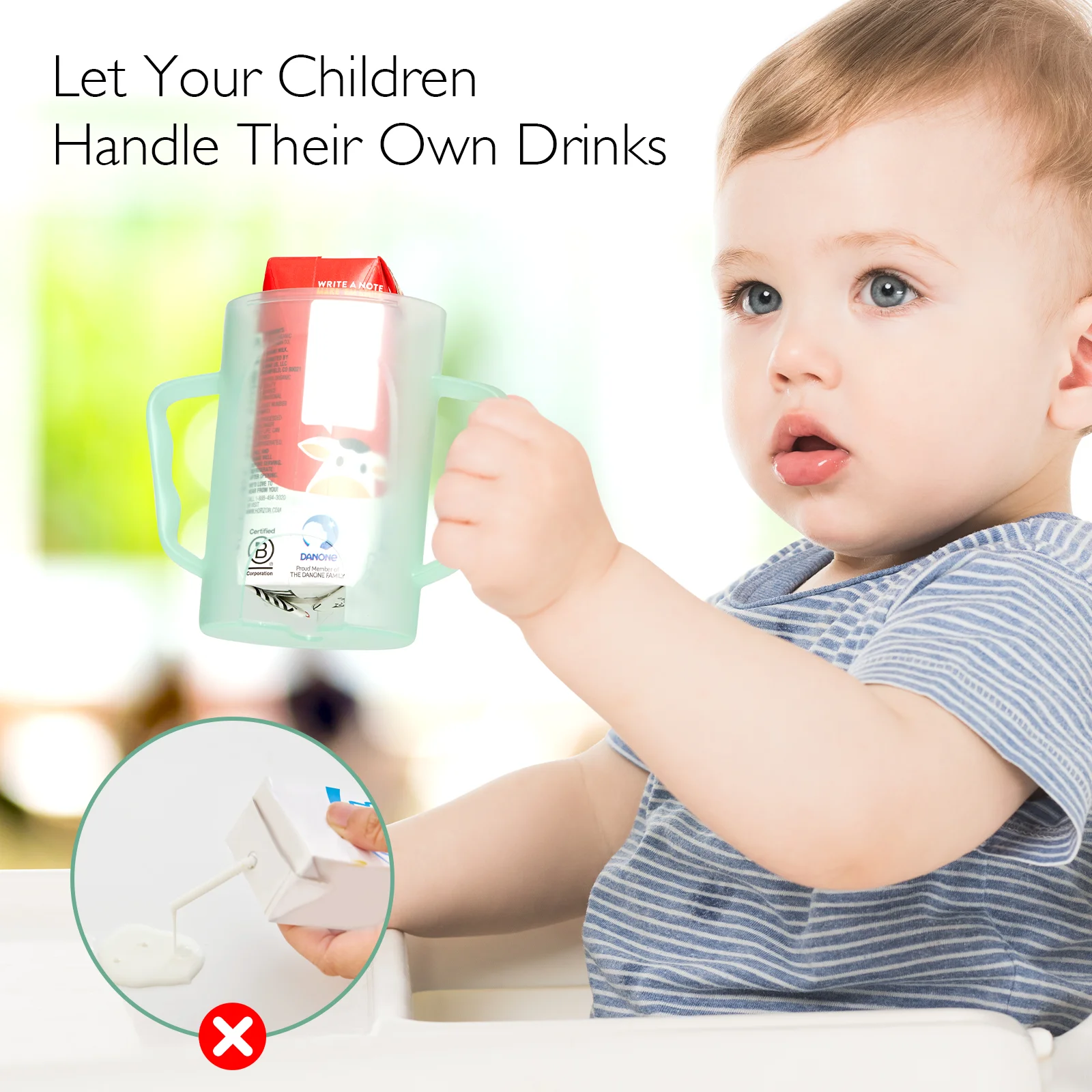 Momcozy Squeeze Pouch Holder Food Pouches and Drink Boxes Allows Baby to Self-feed Avoid Messes Easy to Grip
