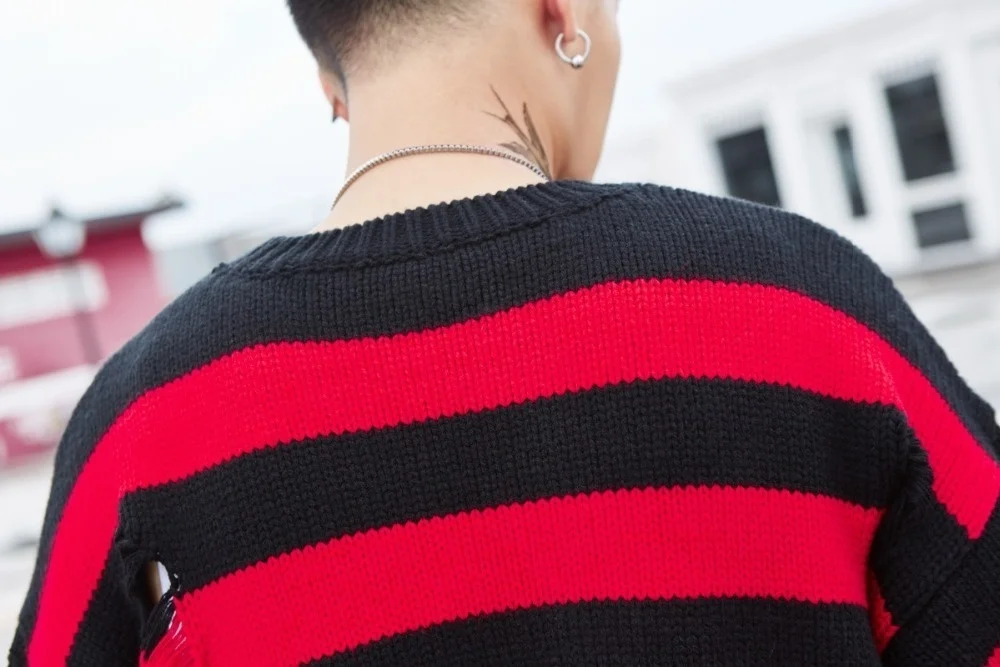 Черно Красный Свитер В Полоску Купить
