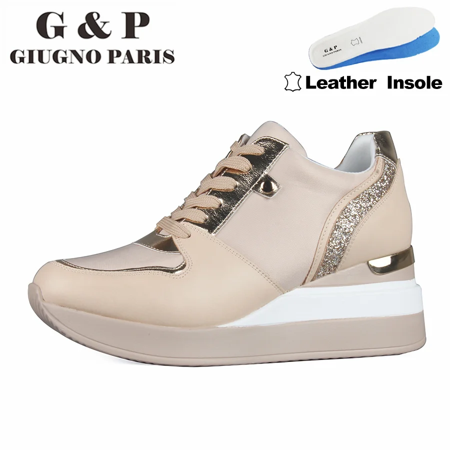 

Leather Insole sneakers women with platform sports shoes lady designer white tennis women high quality