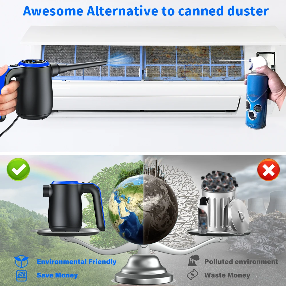 Limpador Elétrico Comprimido Air Duster para Limpeza do Computador Air Pump Paper Hair Cleaner Home Desktop Blow Dust 500w - Imagem 5