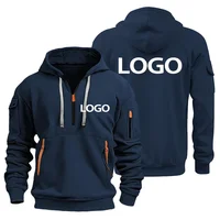 Nouveau pull de sport européen pour hommes avec fermeture éclair et poches sur les bras, personnaliser votre Logo, housse de pull à capuche et 3