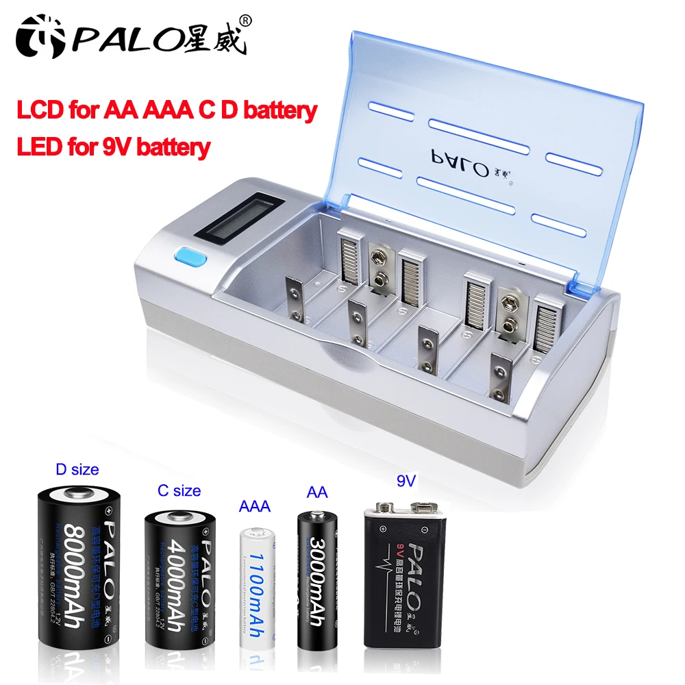 Rechargeable LCD Display Smart Screen Battery Charger For 1.2v Ni-MH NI-CD AA/AAA/C/D/9V Size Batteries battery charger,battery charger adapter