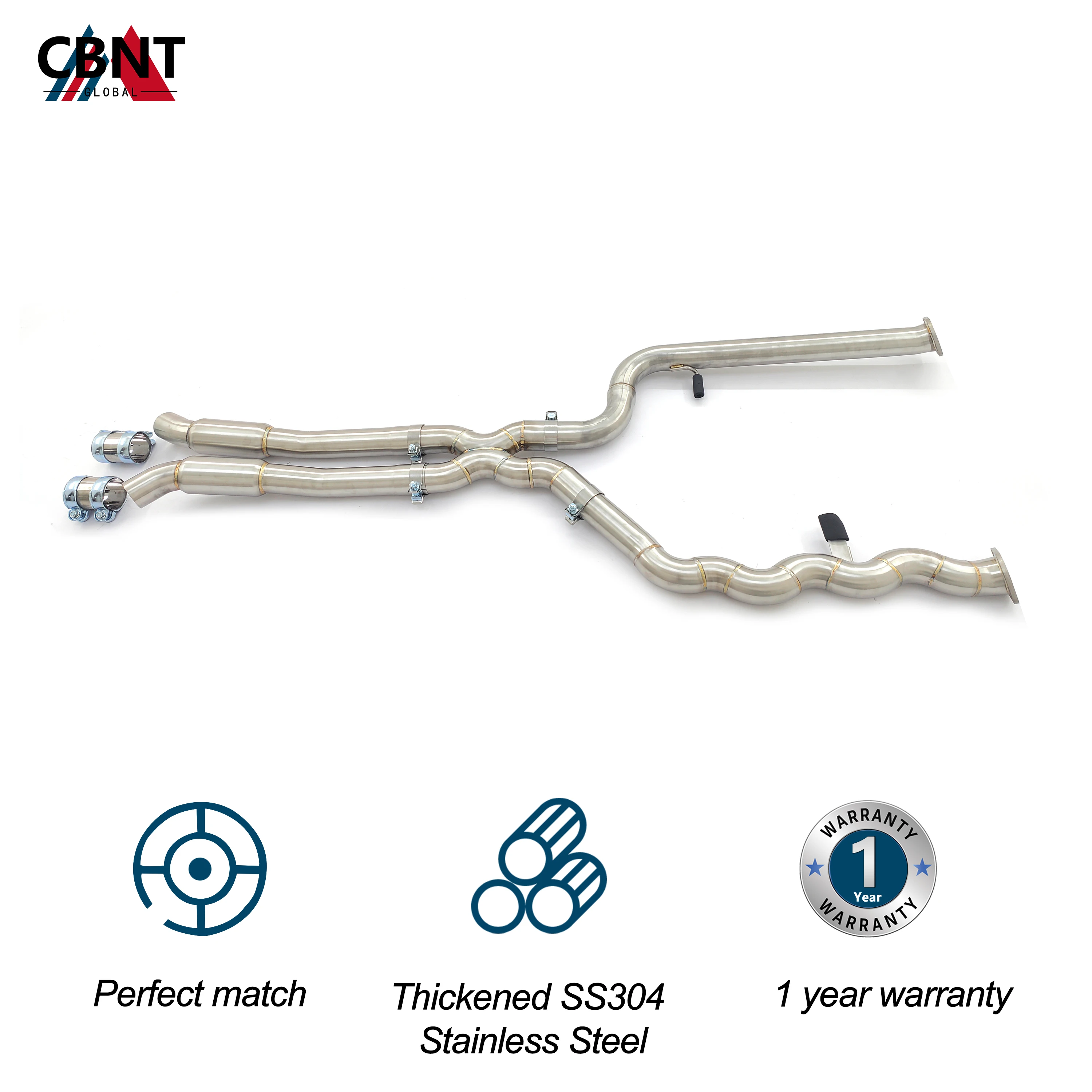 CBNT Equal Length Mid Pipe BMW G87 M2 S58 3.0T Exhaust System Middle Pipe 70mm/2.75inches SS304 Performance Exhaust-Pipe
