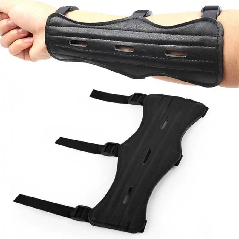 

Archery Arm Protector PU Leather Archery Forearm Guard Arm Brace Support for Hunting Recurve Bow Universal for Left Right Hand