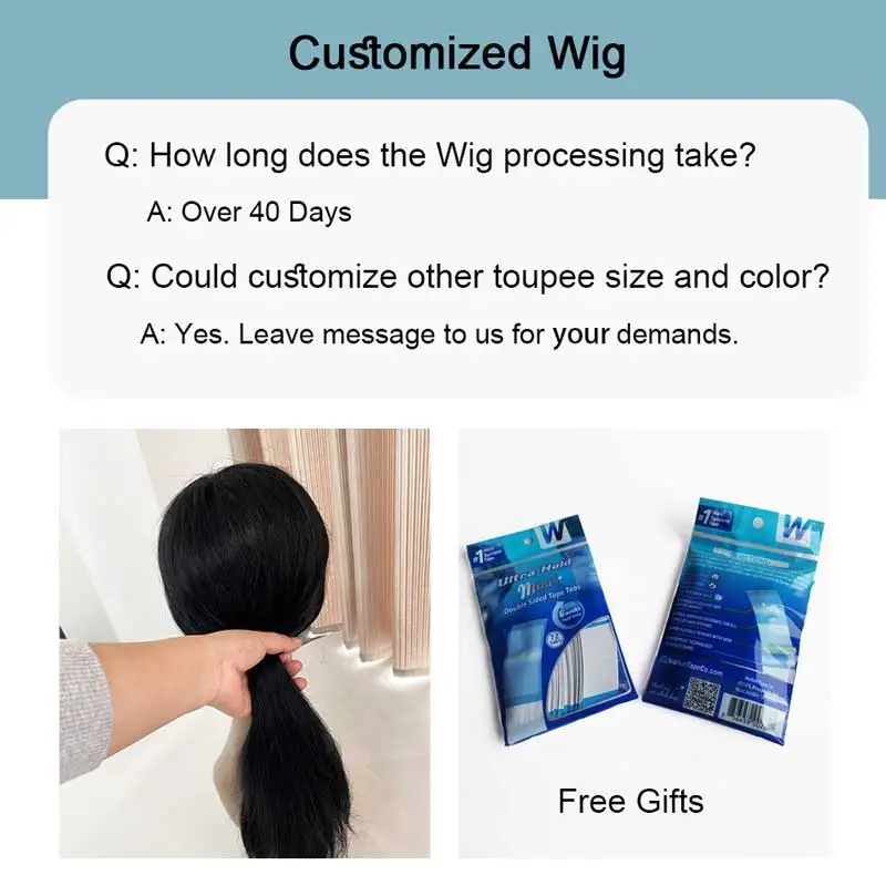 Topper per capelli in pizzo PU per donna, parrucca lunga e liscia, parrucche da donna, parrucca frontale in pizzo con capelli umani, topper per capelli personalizzato, parrucche da donna - immagine 6