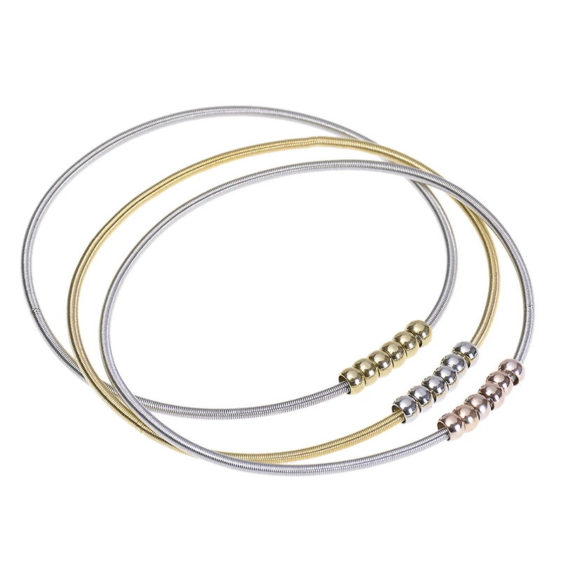 Fashion Jewelry Steel Wire Diameter 1.7mm Spring Screw Head, Which Can Open And Tighten Telescopic Beaded Color Spring Bracelet