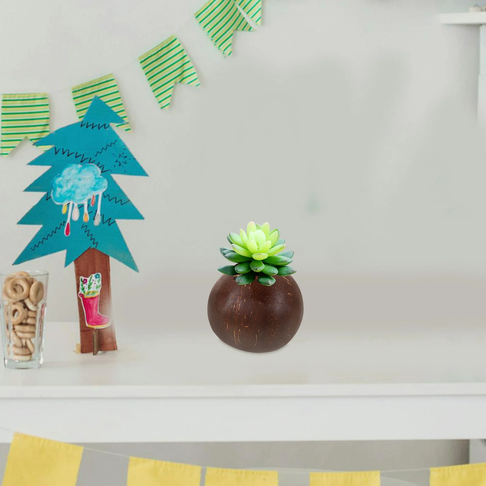 Coconut Shell Flower Pot Unique Old Design Breathable Kindergarten Succulent Planting Cute Planter Bowl Nursery Pots 6