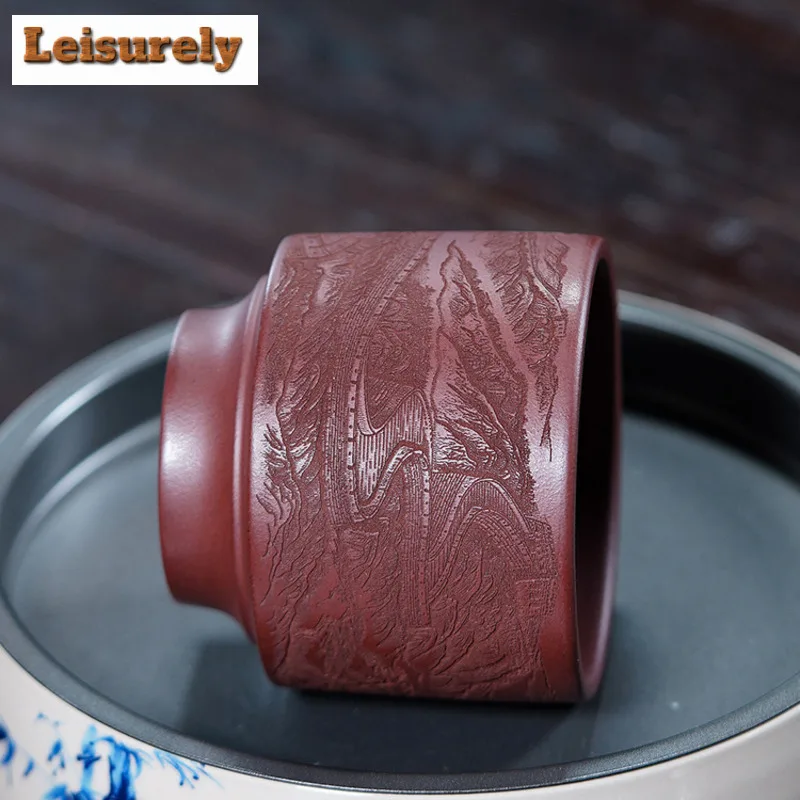 150ml Yixing Zisha The Great Wall Teacup Antique Tea Bowl Tea Cup Set Tea-tasting Personal Cup Chazhan Master Cups Tea Services