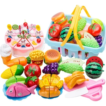 Cutting Fruits Vegetables Toy Set with Cutting Board Play Food Montessori Toys Sets for Toddlers Kids Boys Girls 1