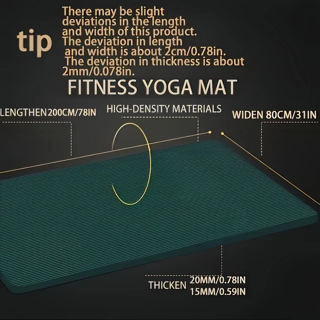 15/20mm Thick NBR Yoga Mat Moisture-proof Outdoor Non-Slip Durable Camping Picnic Mat 200x80cm Exercise Gym Fitness Workout 6