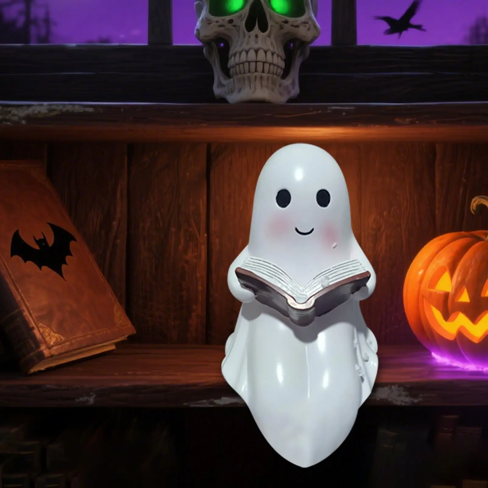LED Night Light 3D Cute Ghost Cozy Reading Lamp Halloween Gifts For Kids Halloween Decoration For Home Fireplace Holiday